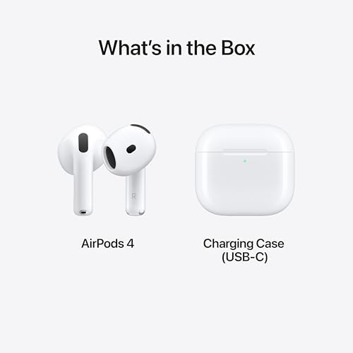 Apple AirPods 4 Wireless Earbuds, Bluetooth Headphones, Personalized Spatial Audio, Sweat and Water Resistant, USB-C Charging Case, H2 Chip, Up to 30 Hours of Battery Life, Effortless Setup for iPhone - Image 6