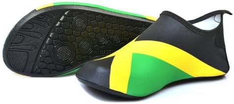 Water Shoes for Women and Men Quick-Dry Swim Beach Shoes for Outdoor Surfing Yoga Exercise Jamaica Flag Caribbean Reggae Rasta - Image 4