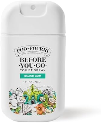 Poo-Pourri Before-You-Go Toilet Spray, Beach Bum, 1 Fl Oz Pocket Travel Size - Coconut, Orchid and Toasted Praline