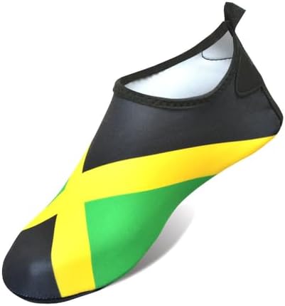 Water Shoes for Women and Men Quick-Dry Swim Beach Shoes for Outdoor Surfing Yoga Exercise Jamaica Flag Caribbean Reggae Rasta