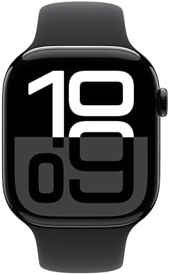 Apple Watch Series 10 [GPS 46mm case] Smartwatch with Jet Black Aluminium Case with Black Sport Band - M/L. Fitness Tracker, ECG App, Always-On Retina Display, Water Resistant - Image 3