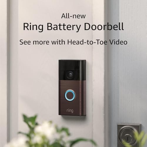 All-new Ring Battery Doorbell, Head-to-Toe Video, Live View with Two-Way Talk, and Motion Detection & Alerts (2024 release), Venetian Bronze