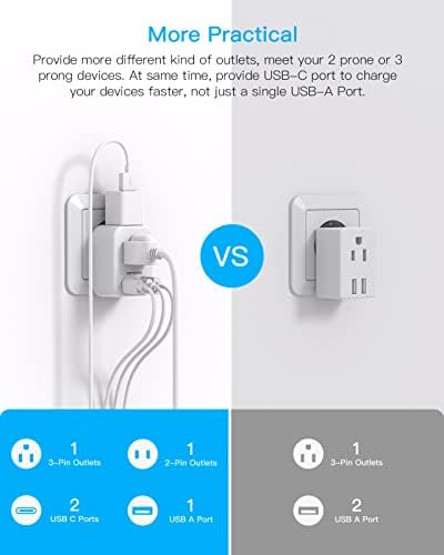 European Travel Plug Adapter for International, Italy Spain Power Adapter, 2 Outlets 2 USB C Ports, Type C Adapter Travel Cruise Essentials for Amercian US to Most Europe France Germany EU, 2 Pack - Image 7