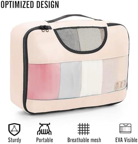 Veken 8 Set Packing Cubes for Travel, Gifts for Women Mom, Carry on Suitcase Organizer Bags for Luggage with Hanging Toiletry Bag and Shoe Bag, Travel Essentials Travel Accessories for Cruise Ship - Image 4