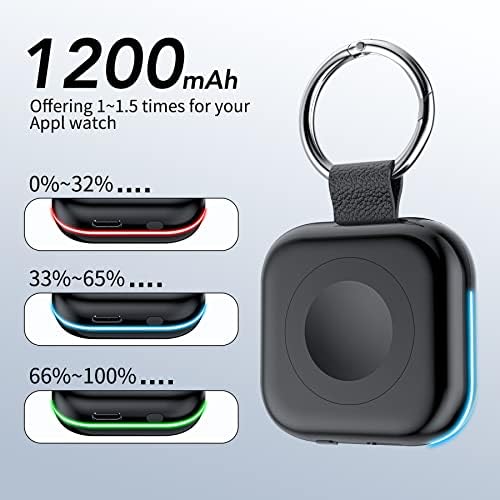 HUOTO Portable Charger for Apple Watch,Wireless Magnetic iWatch Charger 1200mAh Power Bank Travel Keychain Accessories Smart Watch Charger for Apple Watch Series 10/9/8/7/6/SE/5/4/3/2/1/UItra/UItra 2 - Image 2