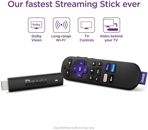 Roku Streaming Stick 4K | Portable Roku Streaming Device 4K/HDR/Dolby Vision, Roku Voice Remote, Free & Live TV - Image 2