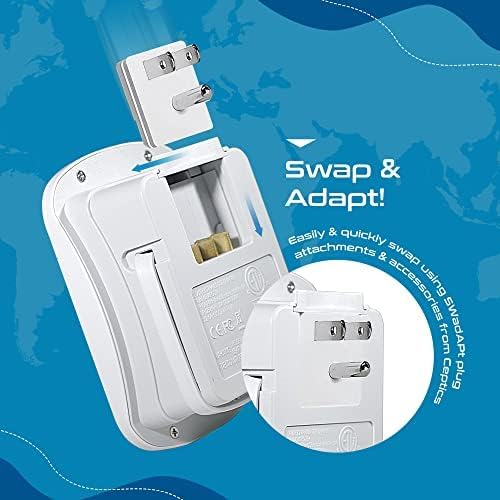 Ceptics Universal Travel Adapter Kit - 2 USB, USB-C Cord+2 US Outlets QC 3.0, Surge Protection, Plugs for Europe, UK, China, Australia, Japan - Perfect for Laptop, Cell Phones, Cameras,Safe ETL Tested - Image 6