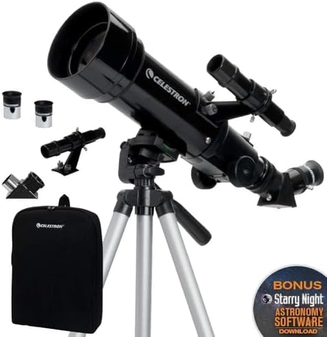 Celestron - 70mm Travel Scope - Portable Refractor Telescope - Fully-Coated Glass Optics - Ideal Telescope for Beginners - Bonus Astronomy Software Package - Image 2