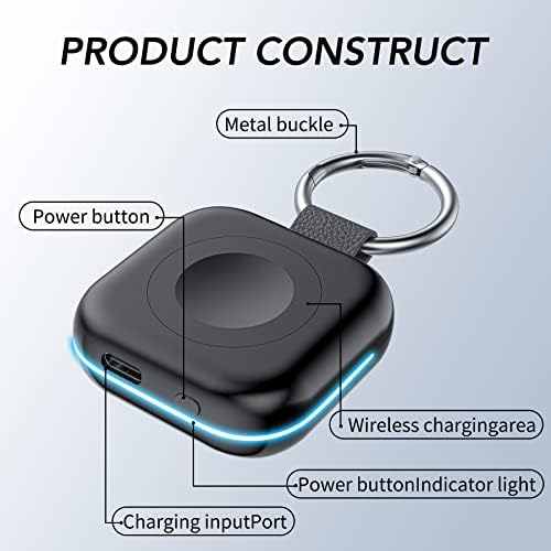 HUOTO Portable Charger for Apple Watch,Wireless Magnetic iWatch Charger 1200mAh Power Bank Travel Keychain Accessories Smart Watch Charger for Apple Watch Series 10/9/8/7/6/SE/5/4/3/2/1/UItra/UItra 2 - Image 3