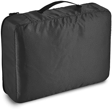 Amazon Basics Lightweight Packing Cubes for Travel, 4 Piece Set With Double Zipper Pulls and Mesh Top Panel, 100% Durable Polyester, Medium, Black - Image 4