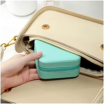 Mini Jewelry Travel Case,Small Travel Jewelry Organizer, Portable Jewelry Box Travel Mini Storage Organizer Portable Display Storage Box for Rings Earrings Necklaces (Blue) - Image 7