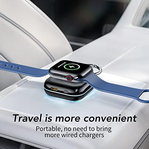 HUOTO Portable Charger for Apple Watch,Wireless Magnetic iWatch Charger 1200mAh Power Bank Travel Keychain Accessories Smart Watch Charger for Apple Watch Series 10/9/8/7/6/SE/5/4/3/2/1/UItra/UItra 2 - Image 7