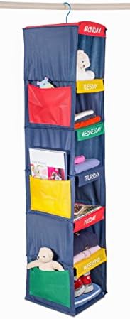 Handy Laundry Daily Activity Kids Closet Organizer, 11" X 11" X 48", Prepare & Organize a Week's Worth of Your Children's Clothing, Shoes and After School Activities, Hangs Directly on The Closet Rod - Image 2