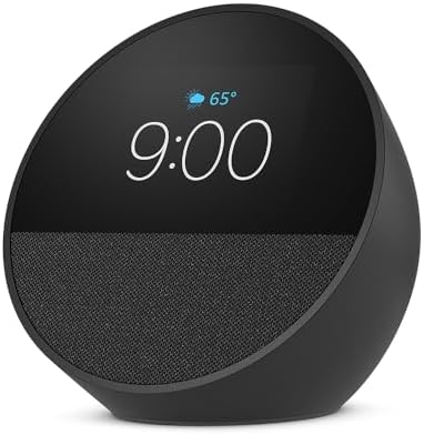 All-new Amazon Echo Spot (newest model), Smart alarm clock with vibrant sound + Alexa, Black - Image 2