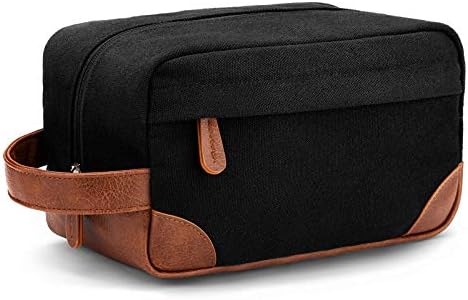 Vorspack Toiletry Bag Hanging Dopp Kit for Men Water Resistant Canvas Shaving Bag with Large Capacity for Travel- Black