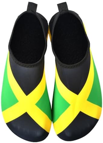 Water Shoes for Women and Men Quick-Dry Swim Beach Shoes for Outdoor Surfing Yoga Exercise Jamaica Flag Caribbean Reggae Rasta - Image 7