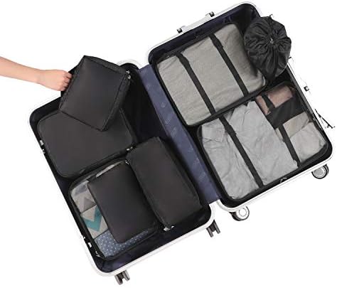 BAGAIL 8 Set Packing Cubes Luggage Packing Organizers for Travel Accessories (Jet Black) - Image 7