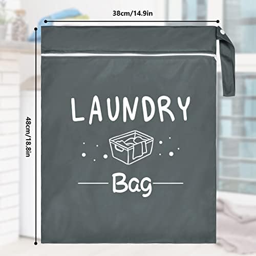 2 Pcs Large Travel Laundry Bag Waterproof Wet Dry Bag Washable Dirty Clothes Drawstring Bag Bathing Suit Workout Bag for Gym Clothes Laundry Wet Clothes Swimming Yoga, Green Grey - Image 7