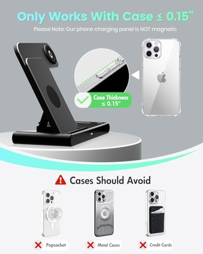 Wireless Charger iPhone Charging Station: 3 in 1 Charger Stand Multiple Devices for Apple - iPhone 16 15 14 Pro Max 13 12 11 - Watch 10 9 8 7 6 5 4 3 2 SE and Ultra Series - Airpods 4 3 2 Pro - Image 3