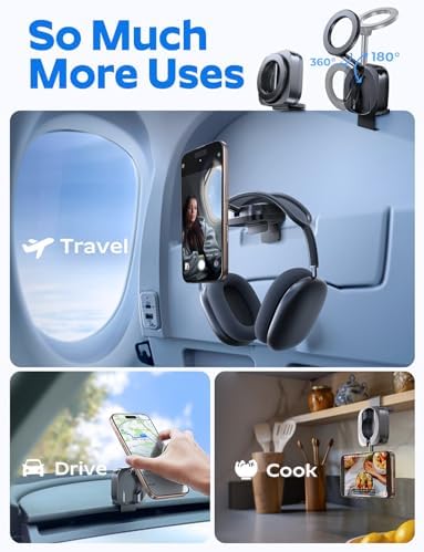 LISEN Airplane Travel Essentials Phone Holder for MagSafe Accessories, Handsfree for MagSafe Phone Stand Plane Travel Essentials for Women Flying Travel Accessories Long Flight Must Haves for iPhone - Image 4