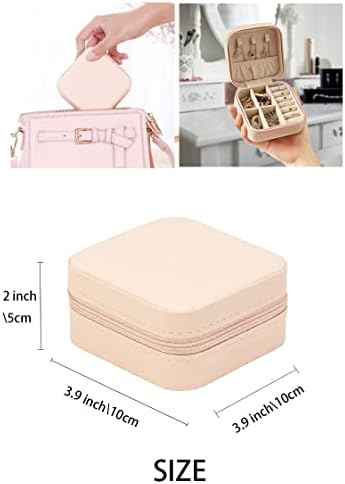 Travel Jewelry Case, Mini Portable Jewelry Travel Boxes, Small Jewelry Organizer for Rings, Earrings, Pendants, Watches, Necklaces, Lipsticks Organizer Storage Holder Case (Pink) - Image 3