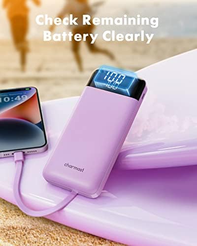 Portable Charger with Built in Cables, Portable Charger with Cords Wires Slim 10000mAh Travel Essentials Battery Pack 6 Outputs 3A High Speed Power Bank for iPhone Samsung Pixel LG Moto iPad - Image 7