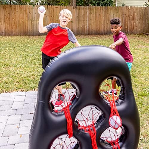 Franklin Sports Kids Football Target Toss Game - Inflatable Football Throwing Target Toy with Soft Mini Footballs - Fun Kids Football Toy Toss Game - Inflatable Indoor + Outdoor Sports Game - Image 14