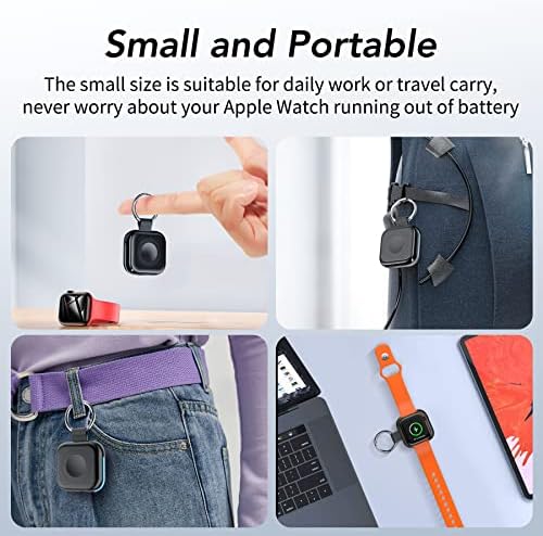 HUOTO Portable Charger for Apple Watch,Wireless Magnetic iWatch Charger 1200mAh Power Bank Travel Keychain Accessories Smart Watch Charger for Apple Watch Series 10/9/8/7/6/SE/5/4/3/2/1/UItra/UItra 2 - Image 8