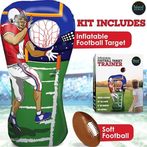 Island Genius Inflatable Football Toss Party Game, 60-Inch Football Player Football Target Practice for Kids, Football Games for Kids Party, Football Toys Football Games for Boys 8-12 Girls & Family - Image 3