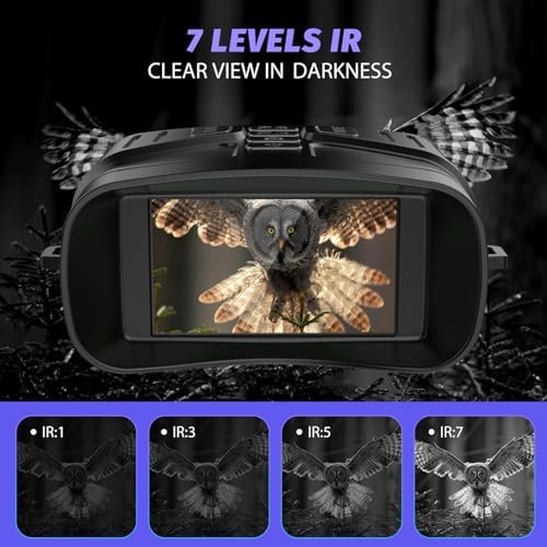 Night Vision Goggles - 4K Night Vision Binoculars for Adults, 3'' HD Screen Binoculars can Save Photo and Video with 32GB TF Card, Black - Image 5