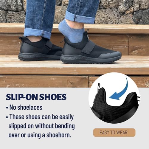 Mesh Non Slip Work Shoes for Men Food Service Slip On Chef Kitchen Shoes Waterproof Work Shoes Restaurant Slip Resistant Walking and Casual Breathable Working Footwear - Image 4