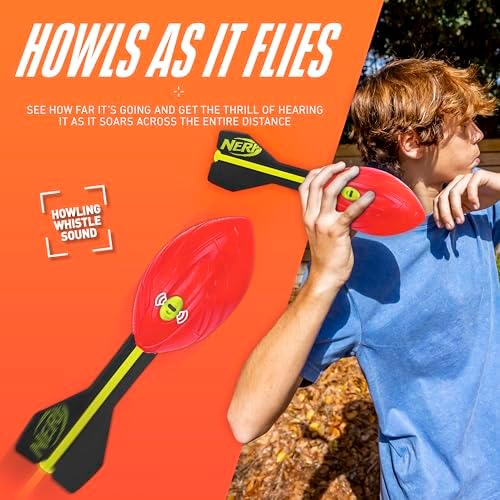 NERF Vortex Aero Howler Foam Football - NERF Soft Vortex Football for Long-Distance Throws - Perfect for Pool + Beach Football - Kids Aero Howler Whistle Vortex Foam Ball - Red - Image 3