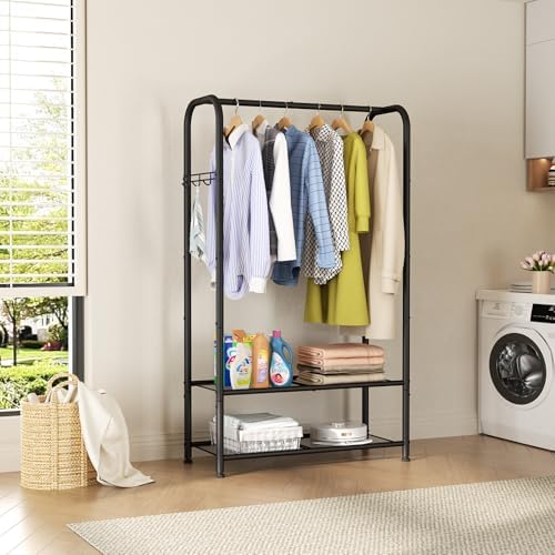 SINGAYE Clothing Racks For Hanging Clothes Rack Portable Closet Garment Coat Rack With Shelves Heavy Duty Hanger Stand Wardrobe Free Standing Closet - Image 4