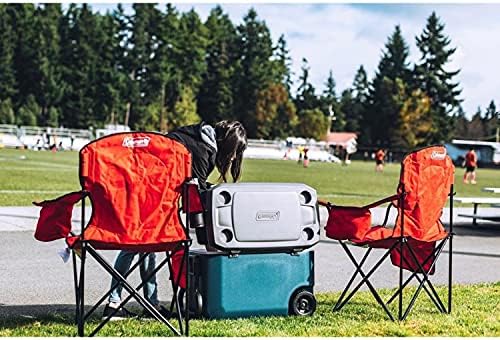 Coleman Portable Camping Chair with 4-Can Cooler, Fully Cushioned Seat and Back with Side Pocket and Cup Holder, Carry Bag Included, Collapsible Chair for Camping, Tailgates, Beach, and Sports - Image 2