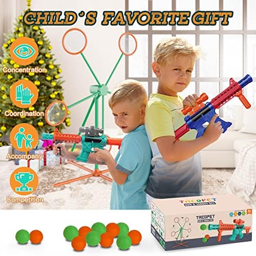 Shooting Games Toys for Age 5 6 7 8 9 10+ Year Old Boys, Kids Toy Sports & Outdoor Game with Moving Shooting Target & 2 Popper Air Toy Guns & 24 Foam Balls, Gifts for Boys and Girls - Image 4