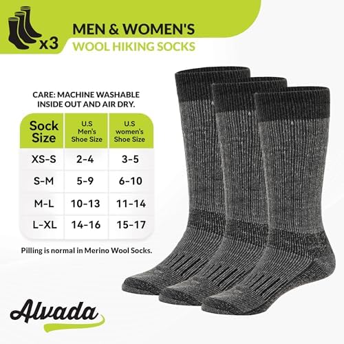 Alvada Warm Thermal Wool Socks for Winter Moisture Wicking and Breathable Cozy Boot Socks - Image 4