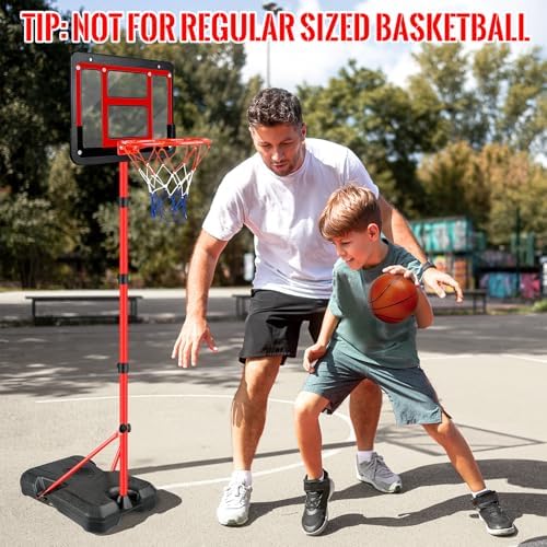 Kids Basketball Hoop with Stand, Adjustable Basketball Set, Toddler Basketball Toys for Boys Age 3 4 5 6 7 8, Indoor Outdoor Backyard Sport Game Gifts - Image 3