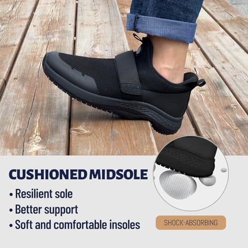 Mesh Non Slip Work Shoes for Men Food Service Slip On Chef Kitchen Shoes Waterproof Work Shoes Restaurant Slip Resistant Walking and Casual Breathable Working Footwear - Image 6