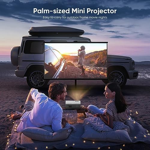 Projector with WiFi and Bluetooth, 2024 Upgrade Outdoor Projector, Mini Movie Projector Supports 1080P Synchronize Smartphone Screen by WiFi/USB Cable for Home Entertainment - Image 7