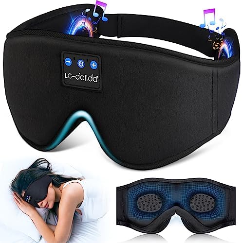 LC-dolida Sleep Headphones, 3D Sleep Mask Bluetooth Wireless Music Eye Mask, Sleeping Headphones for Side Sleepers Sleep Mask with Bluetooth Headphones Ultra-Thin Stereo Speakers Perfect for Sleeping - Image 8