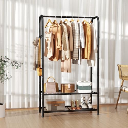 SINGAYE Clothing Racks For Hanging Clothes Rack Portable Closet Garment Coat Rack With Shelves Heavy Duty Hanger Stand Wardrobe Free Standing Closet - Image 6