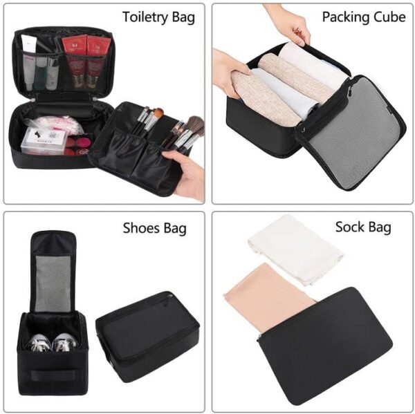 BAGAIL 8 Set Packing Cubes Luggage Packing Organizers for Travel Accessories (Jet Black) - Image 3