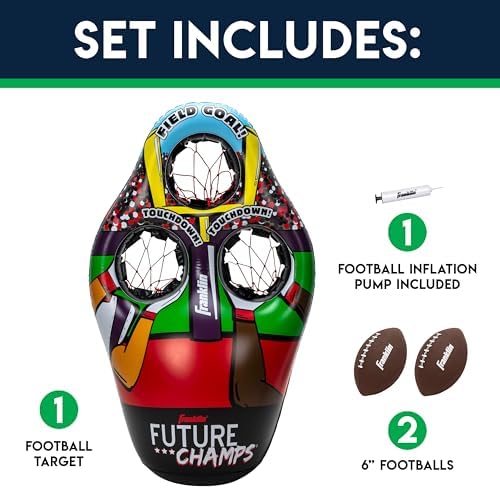 Franklin Sports Kids Football Target Toss Game - Inflatable Football Throwing Target Toy with Soft Mini Footballs - Fun Kids Football Toy Toss Game - Inflatable Indoor + Outdoor Sports Game - Image 2