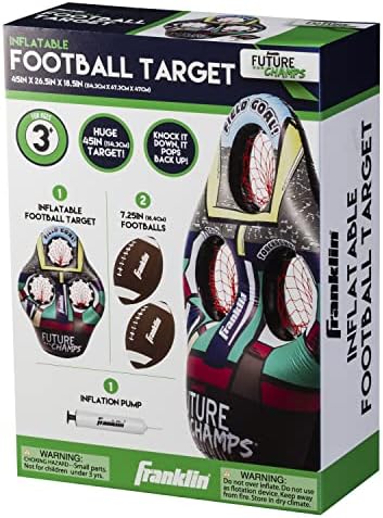 Franklin Sports Kids Football Target Toss Game - Inflatable Football Throwing Target Toy with Soft Mini Footballs - Fun Kids Football Toy Toss Game - Inflatable Indoor + Outdoor Sports Game - Image 16