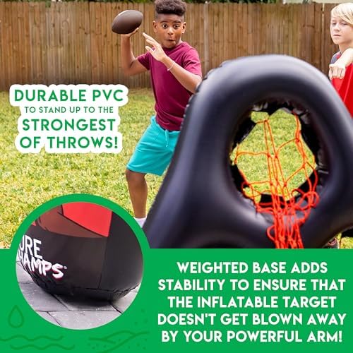 Franklin Sports Kids Football Target Toss Game - Inflatable Football Throwing Target Toy with Soft Mini Footballs - Fun Kids Football Toy Toss Game - Inflatable Indoor + Outdoor Sports Game - Image 7