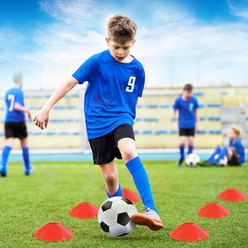 Kids Soccer Goals for Backyard Set - 2 of 6x4 ft Portable Soccer Goal Training Equipment, Practice Soccer Net with Soccer Ball, Cones, Bag, Soccer Set for Kids Youth Toddler Games, Sports Outdoor Play - Image 7