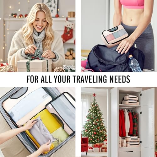 Veken 8 Set Packing Cubes for Travel, Gifts for Women Mom, Carry on Suitcase Organizer Bags for Luggage with Hanging Toiletry Bag and Shoe Bag, Travel Essentials Travel Accessories for Cruise Ship - Image 7