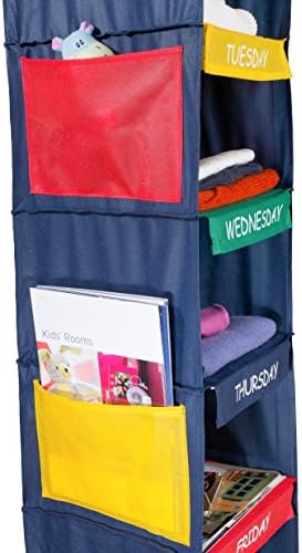 Handy Laundry Daily Activity Kids Closet Organizer, 11" X 11" X 48", Prepare & Organize a Week's Worth of Your Children's Clothing, Shoes and After School Activities, Hangs Directly on The Closet Rod - Image 3