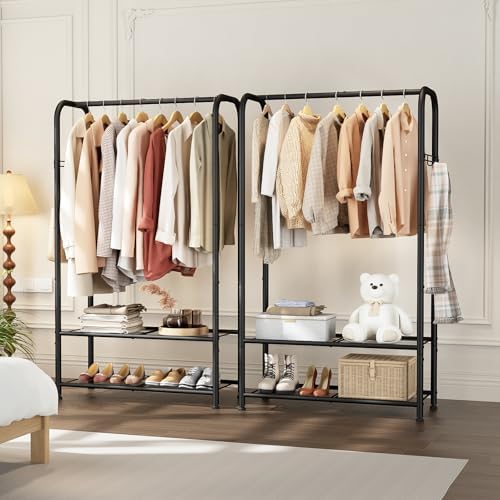 SINGAYE Clothing Racks For Hanging Clothes Rack Portable Closet Garment Coat Rack With Shelves Heavy Duty Hanger Stand Wardrobe Free Standing Closet - Image 8