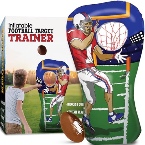 Island Genius Inflatable Football Toss Party Game, 60-Inch Football Player Football Target Practice for Kids, Football Games for Kids Party, Football Toys Football Games for Boys 8-12 Girls & Family - Image 2